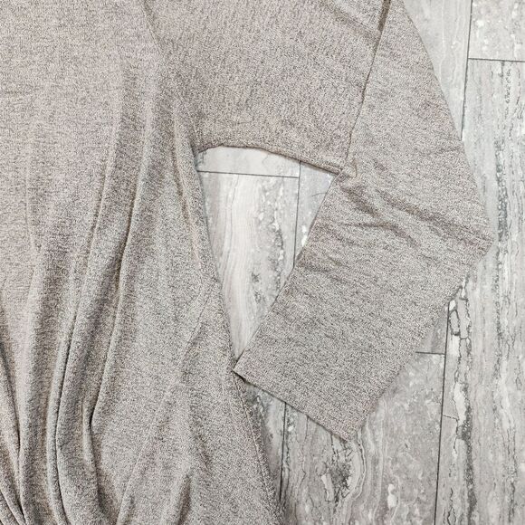 🇬🇪🍑Kori Tan Lightweight Knotted Front Long Sleeve Tunic Top Large - Picture 6 of 10